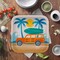 8 Ct. 7" Surf Party Square Dessert Plates Disposable Beach-Themed Tableware